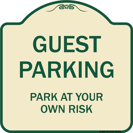 Designer Series Sign Guest Parking, Tan & Green Heavy-Gauge Aluminum Architectural Sign